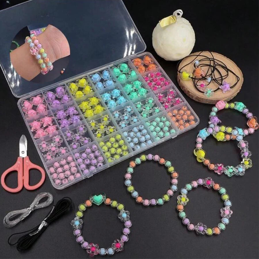 HSF acrylic star beads kit with 177 colorful pieces for DIY jewelry and hair styling projects