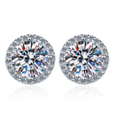 D VVS1 multicolor moissanite S925 earrings by HSF, retro jewelry design for women
