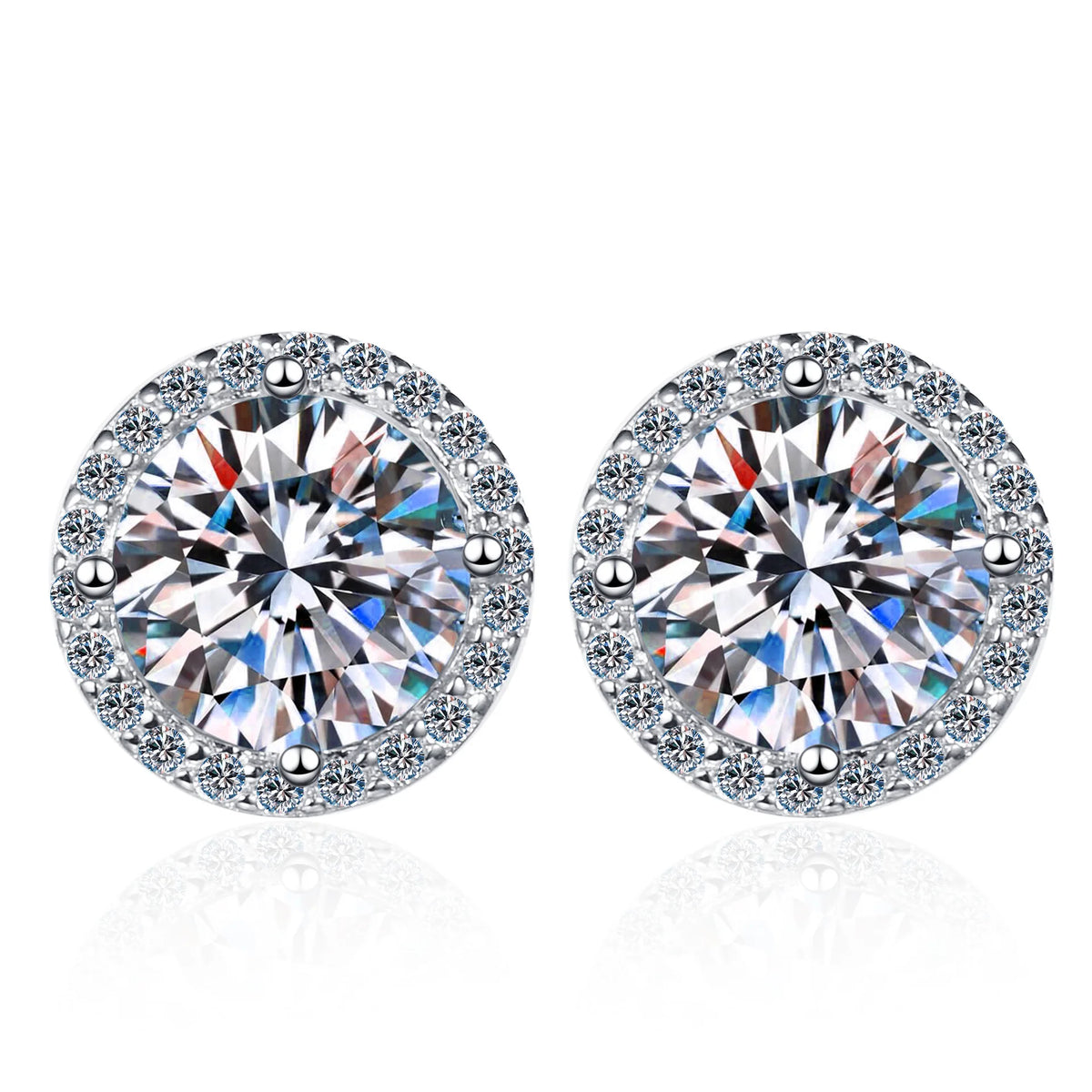 D VVS1 multicolor moissanite S925 earrings by HSF, retro jewelry design for women