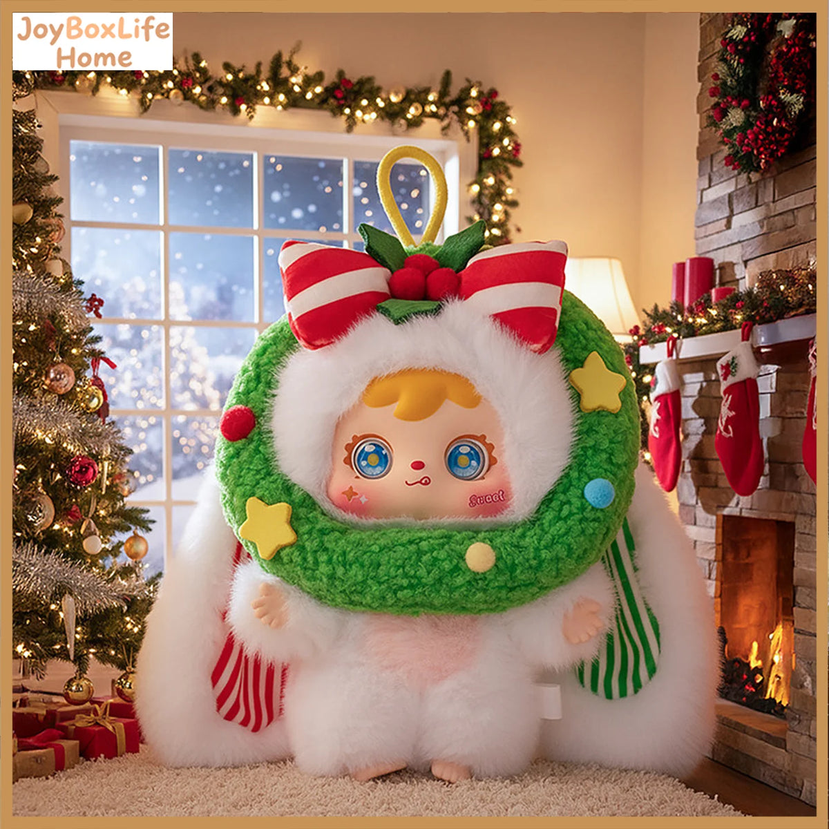 Cute fluffy Christmas Eve plush doll, festive holiday decor collectible figure by HAIRSOFLY SHOP