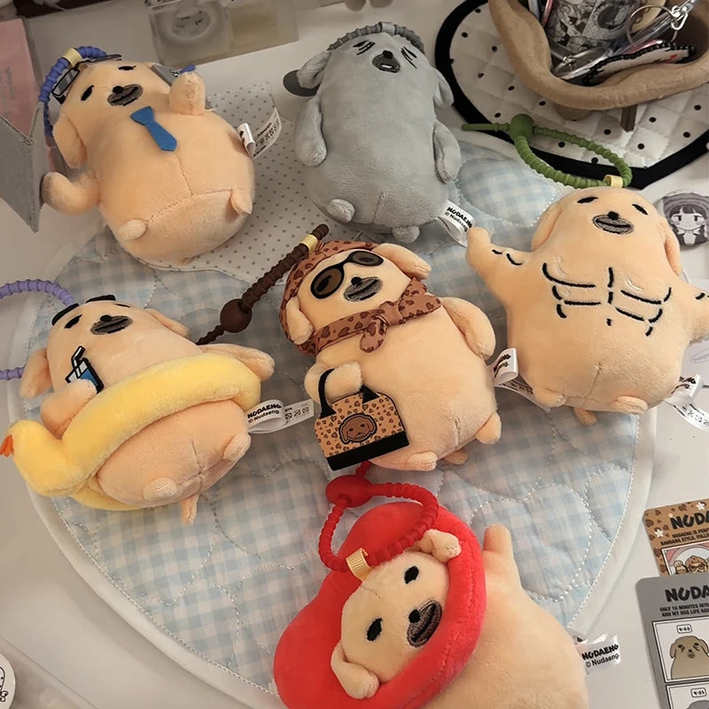 Nudaeng Weekly Life plush puppy keychain blind box anime pendant collectible mystery toy figure