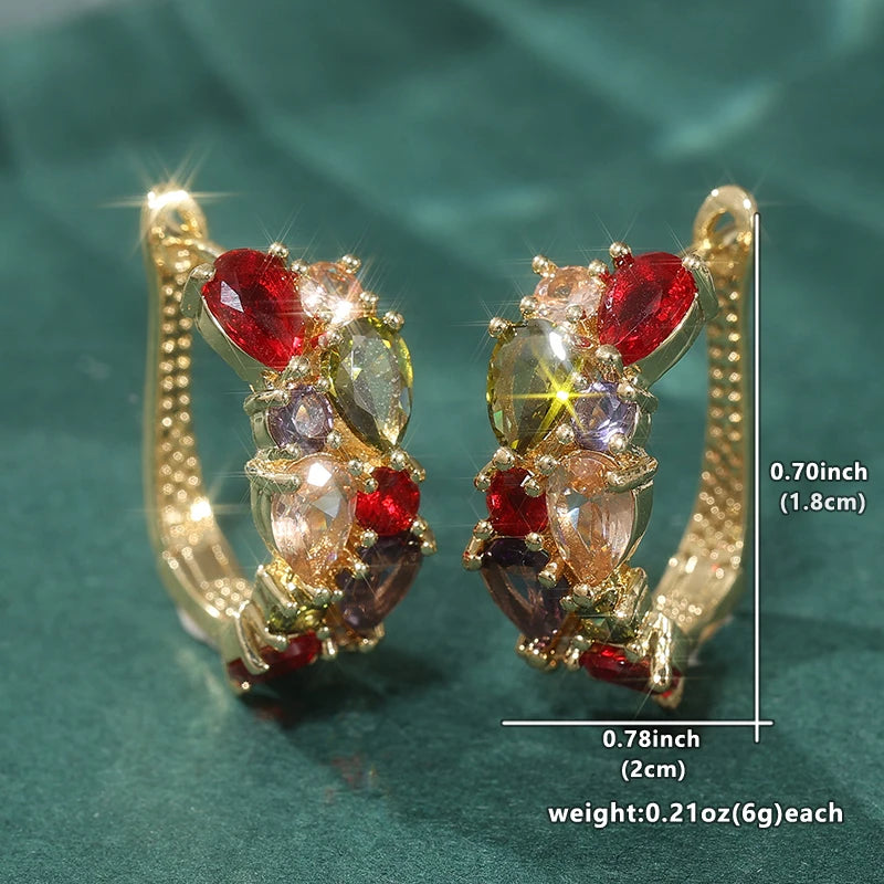 Elegant multicolor zirconia hoop earrings for women by HSF Marketplace