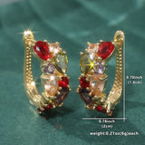 Elegant multicolor zirconia hoop earrings for women by HSF Marketplace