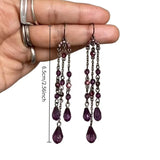 Elegant vintage long rhinestone tassel dangle earrings for women by HSF Marketplace
