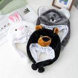 Women's plush 3D animal style winter hat, funny unisex couple cap with a cute decorative design
