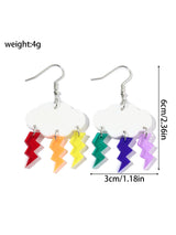 1pair Joyful Celebration Acrylic Rainbow Colors Drop Earrings for Women LGBT Lover Party Pride Month Jewelry Accessories