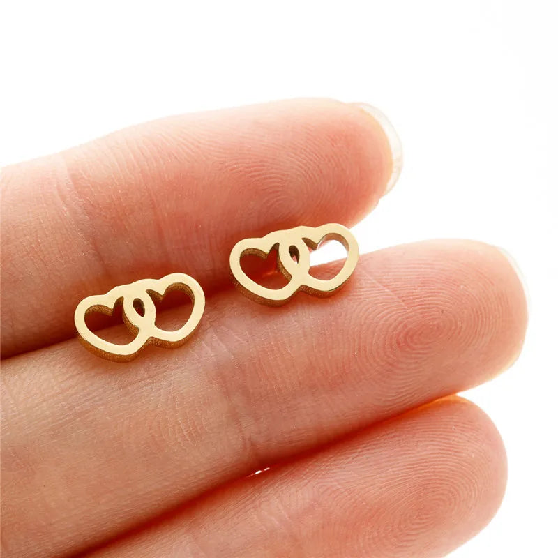 HSF Marketplace simple T-bar animal stud earrings with dove, leaf, dragonfly, and spider designs for women