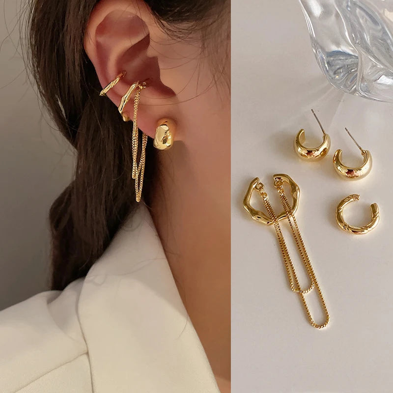Luxury crystal tassel clip earrings for women by HSF Marketplace, featuring a sparkling design