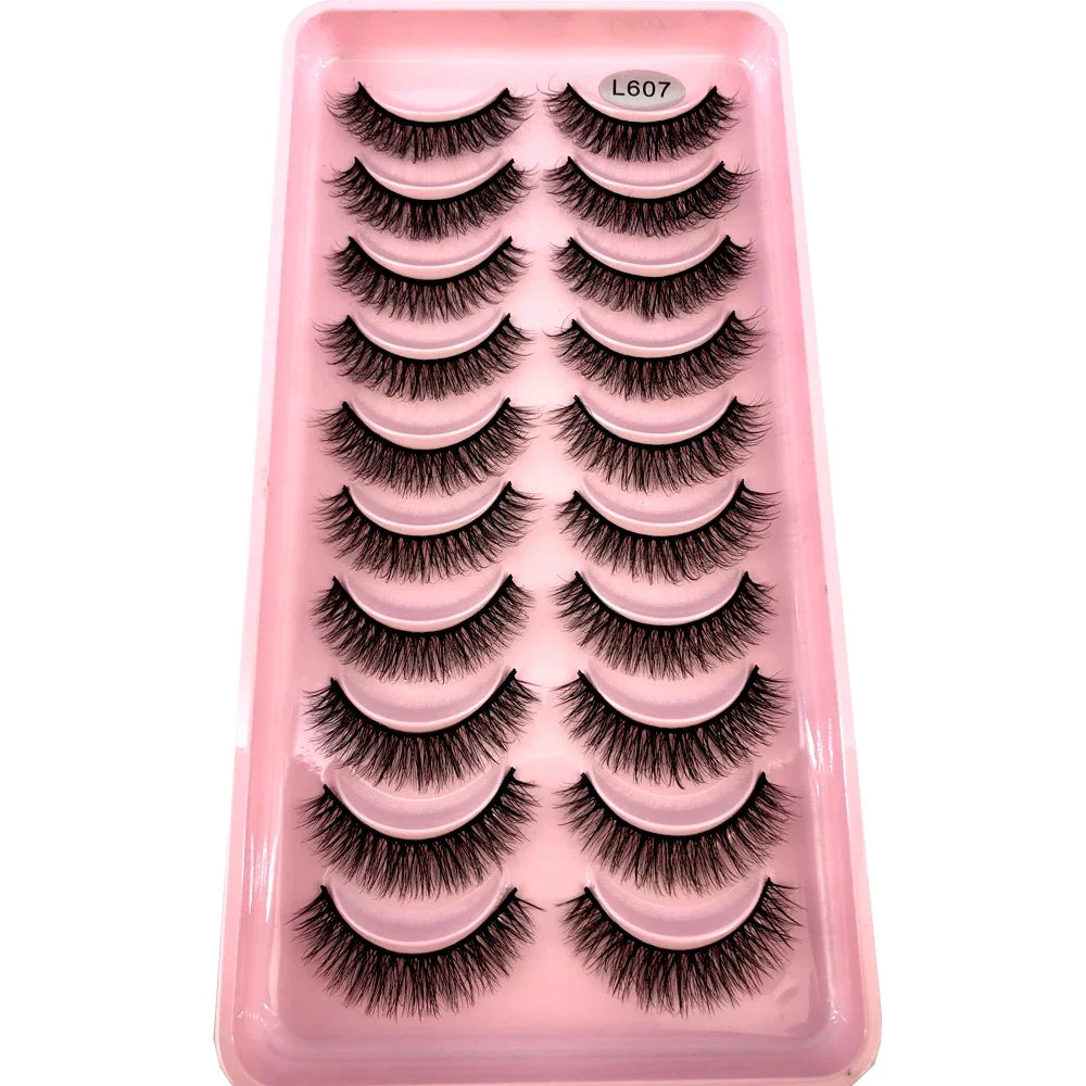 3D faux mink hair false eyelashes, 10 pairs of fluffy lashes by HSF Marketplace