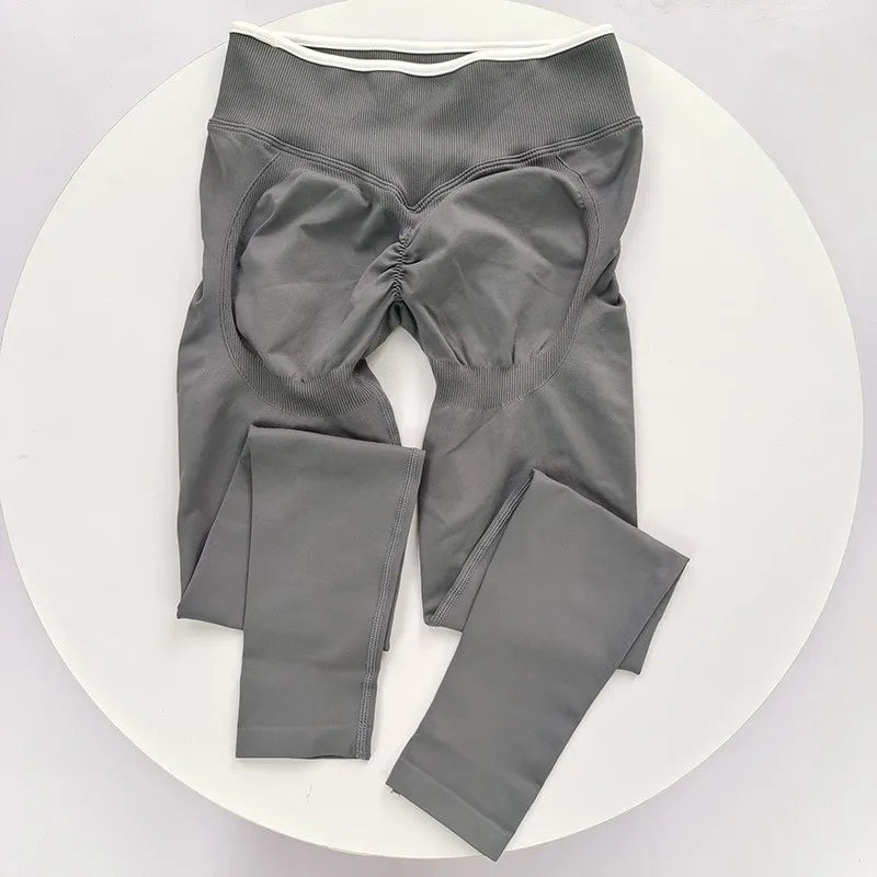 Women's high-rise seamless peach lift leggings with tummy control by HSF Marketplace