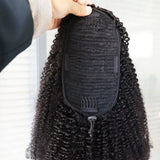 HSF Marketplace virgin human hair drawstring ponytail with afro kinky curly texture for Black women