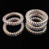 5pcs/lot Mermaid Gold Laser Telephone Line Hair Ropes For Girls High Elasticity Headband Tied Bun Hair Loop Rubber Band Headband
