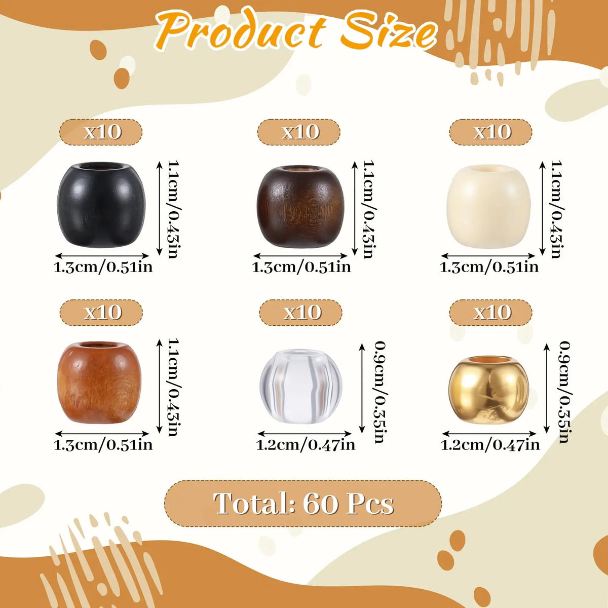 Multicolor dreads hair rings and beads set by HSF Marketplace for creative hair styling