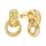 Orstarry S925 sterling silver 18k gold classic knot stud earrings for women, close-up jewelry view