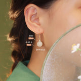 Elegant ancient-style jade earrings for girls, versatile HSF jewelry gift
