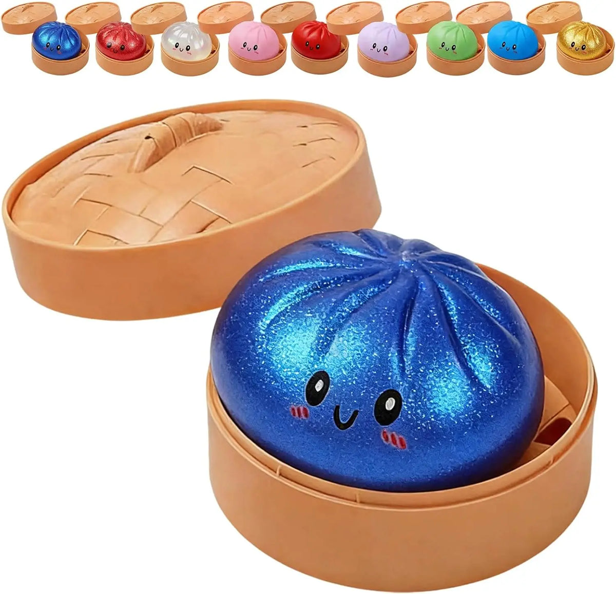 A2027Glitter Dumpling Glitter Dumpling Squishy with Box Dumplings Sensory Squeeze Toy for Stress Relief