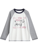 VENC women's casual O-neck T-shirt with letter print, K-Culture merch apparel