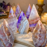 Natural Amethyst Agate Water Drop Shape Ornament, 400-500g, Desktop Table Decoration, Mineral Specimen for Crystal Collection