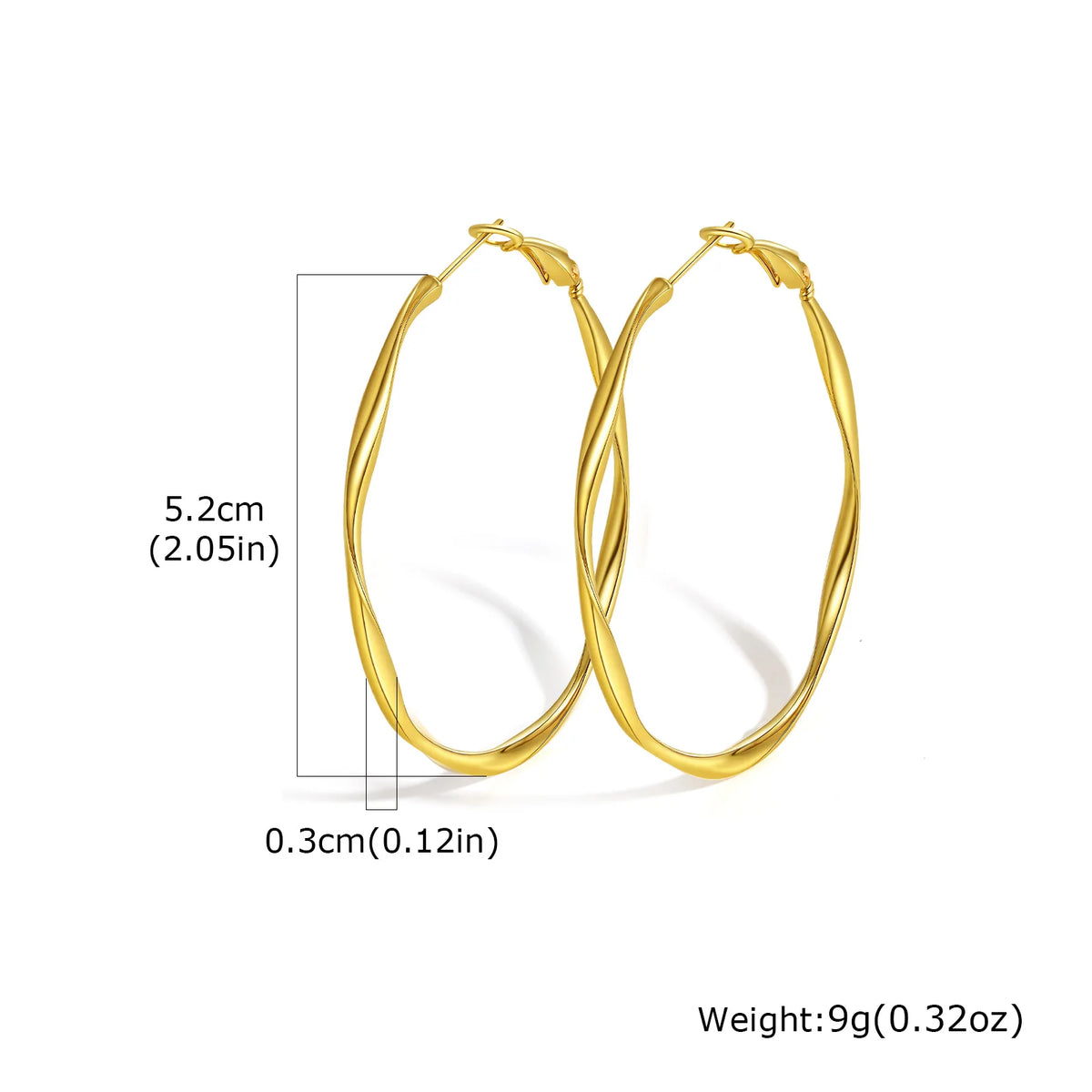 Stainless steel twist circle hoop earrings for women by HSF Marketplace