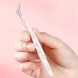 High precision stainless steel eyelash tweezer with leather case by HSF Marketplace