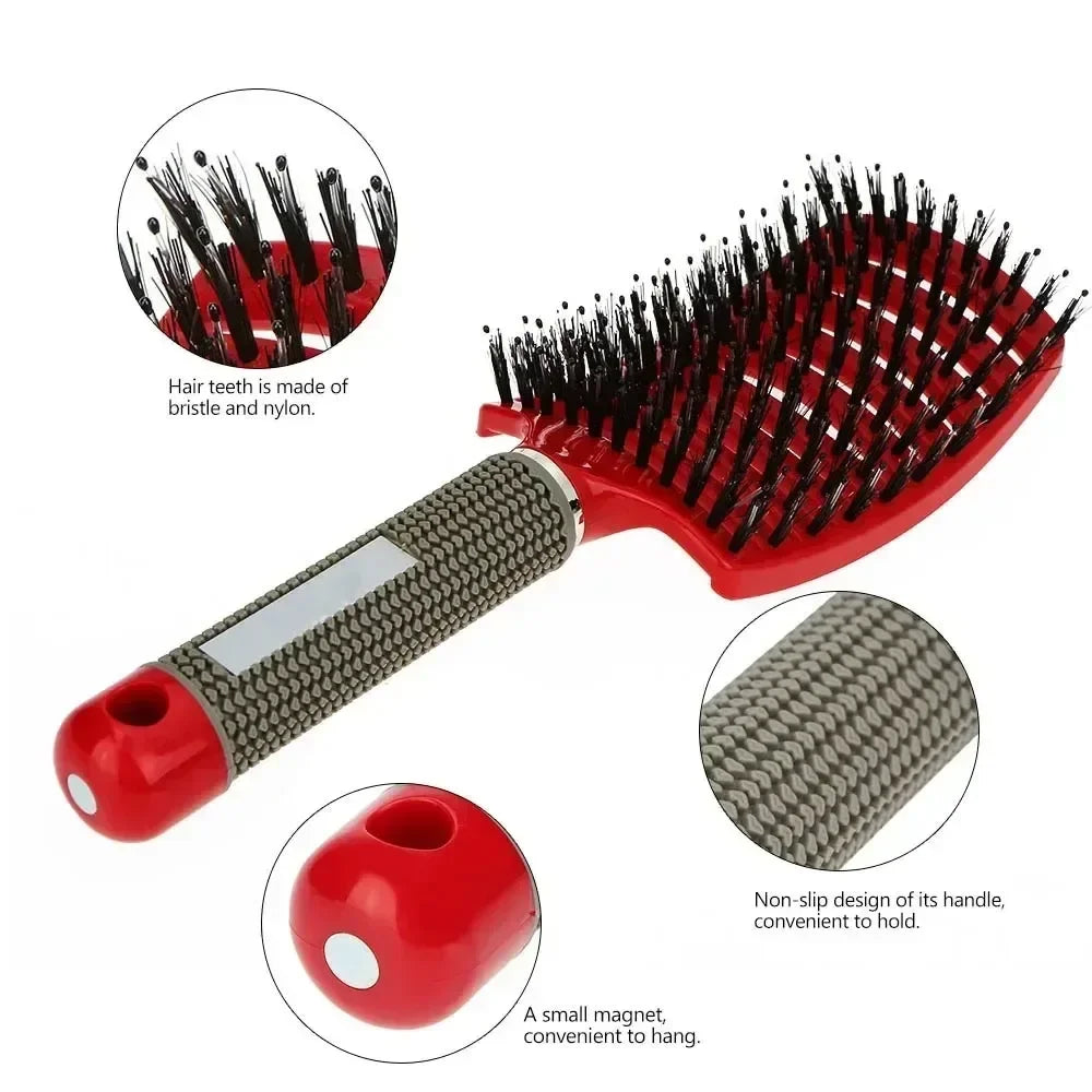 HAIRSOFLY detangling hair brush for wet curly hair with scalp massage bristles