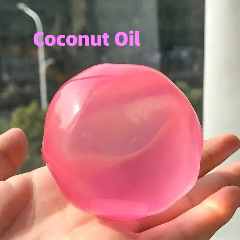 Handmade Coconut Oil Cheese Moldable Squishy Toy Stress Ball Non-Rebound Pinch Squeeze Fidget Toy Decompression Plastic Ball