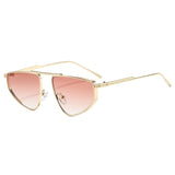 Polygon metal cat eye sunglasses for women with gradient shades and UV400 protection, stylish and fashionable accessory.