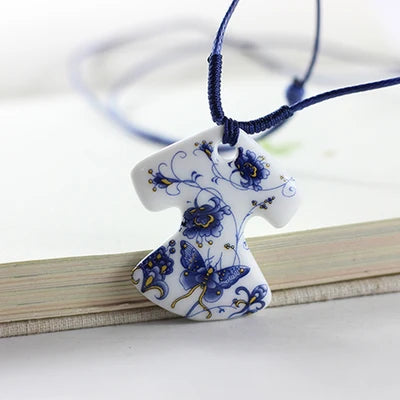 Women's ceramic fashion necklace with pendant, stylish jewelry by HSF Marketplace, perfect for women and ladies.