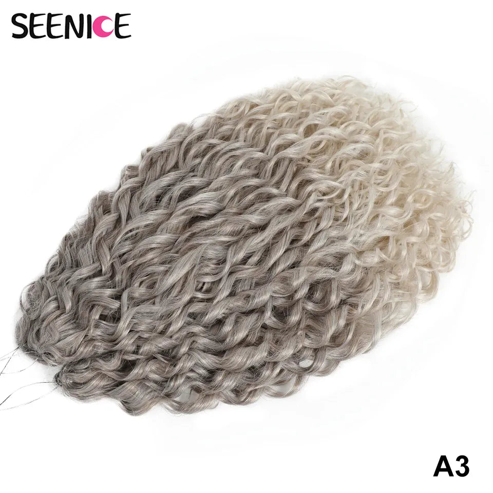 Jessica Synthetic Hair Deep Wave Twist Crochet Hair Braid Afro Curl Ombre Blonde Pink Deep Wavy Braiding Hair Extension ForWomen