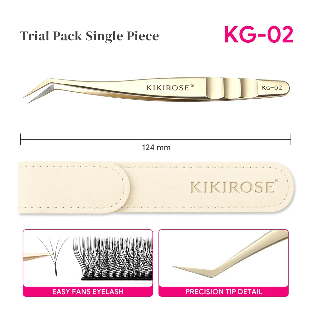 HSF Marketplace KIKIROSE stainless steel lash applicator tweezers for false eyelash extensions and cluster lashes in salon makeup tools