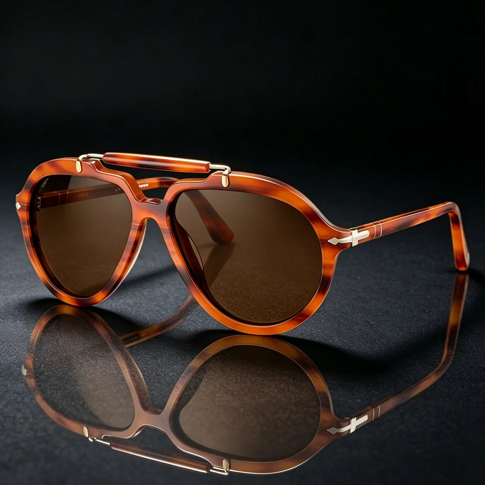 Large frame Retro Brand Design Sense women's pilot sunglasses with UV400 protection, stylish fashion accessory by HSF Marketplace.