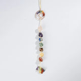 Tree of Life 7 Chakra Stone Dream Catcher Healing Crystal Gift, Room Decoration for Women Hanging Curtains Car