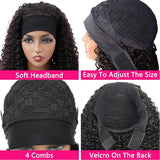 Short Jerry Curl headband wig with human Remy hair, water wave bob style for Black women