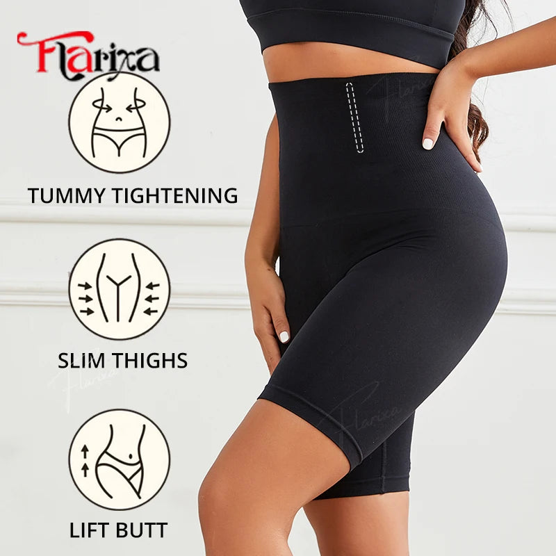 Flarixa high waist seamless shapewear shorts with tummy control and hip lift design in a smooth finish