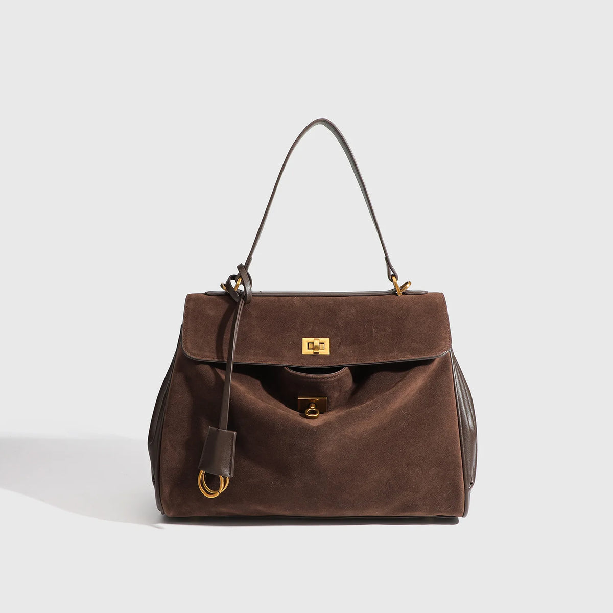 Large capacity women's split leather tote bag by HSF Marketplace for everyday use
