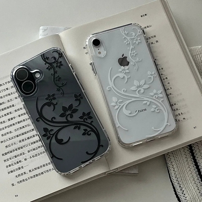 Art flower phone case for iPhone 15–18 Pro Max and Mini, featuring a colorful floral design