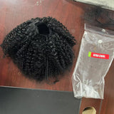 HSF Marketplace human hair drawstring afro curly ponytail hairpiece in natural kinky curl texture