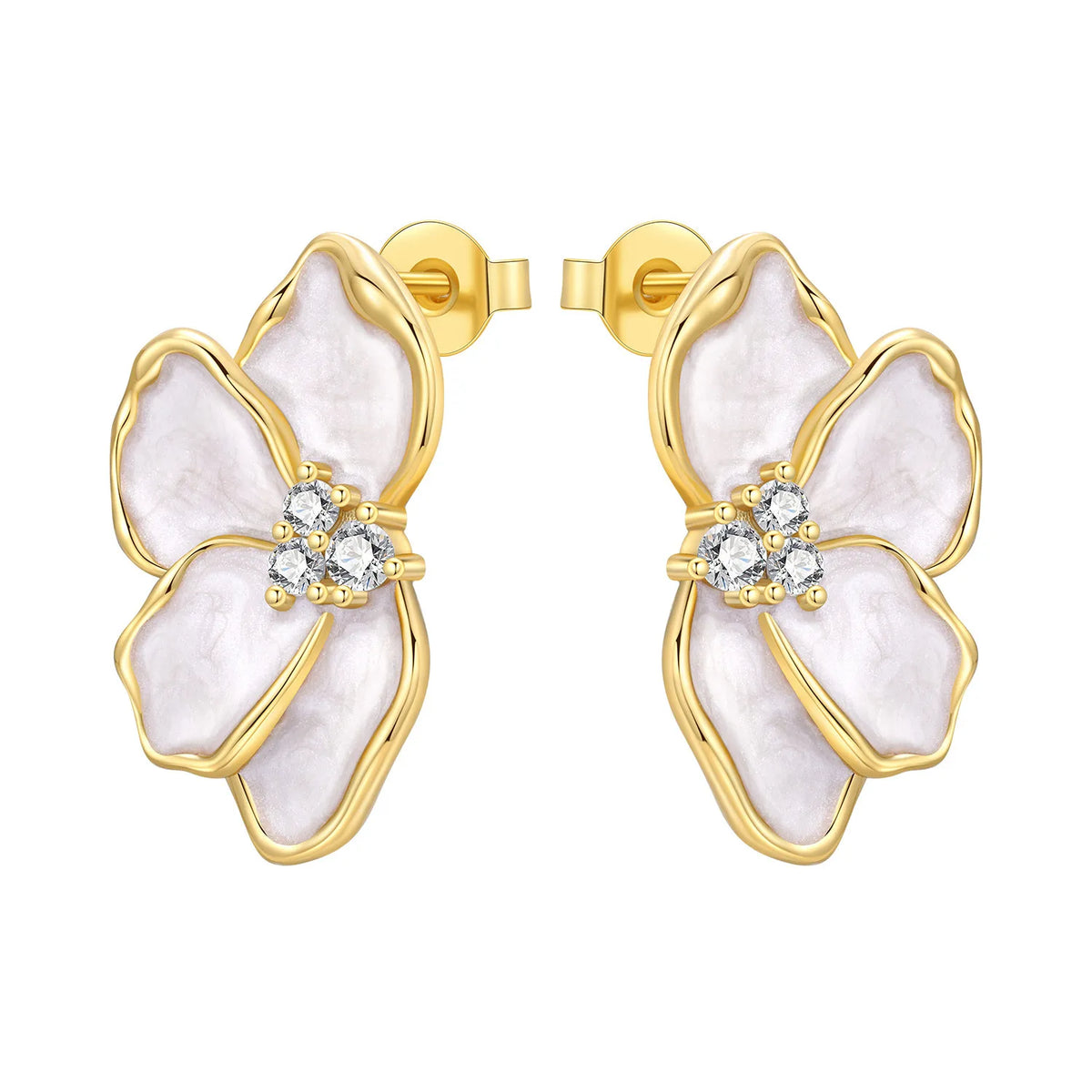 Orstarry S925 sterling silver 18k gold classic knot stud earrings for women, close-up view