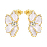 Orstarry S925 sterling silver 18k gold classic knot stud earrings for women, close-up view
