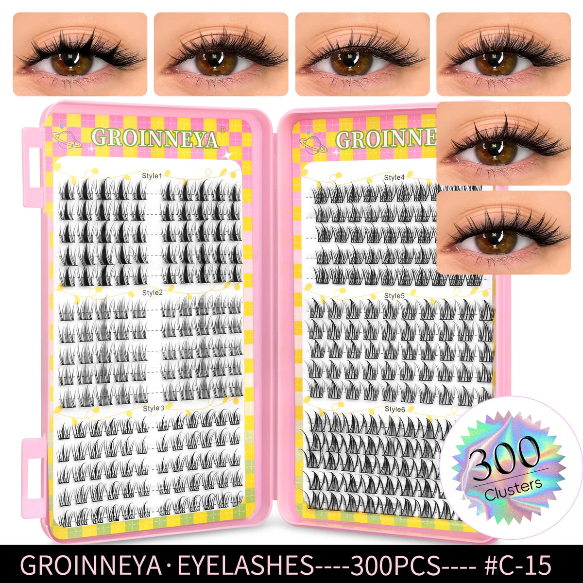 Natural Eyelash Clusters 320-piece volume mixed tray by HSF Marketplace