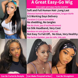 30-inch straight Brazilian human hair headband wig, full machine-made, no-glue scarf wig for women by HSF Marketplace