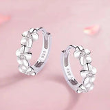925 sterling silver flower hoop earrings for women by HSF Marketplace