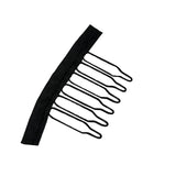 50pieces Black Steel Polyester Durable Wig Combs with Polyester cloth For Hair Pieces Wig Accessories Tools