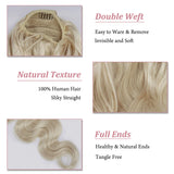 Brazilian Remy human hair body wave drawstring wrap-around ponytail extension, 14-24 inches, natural black hues