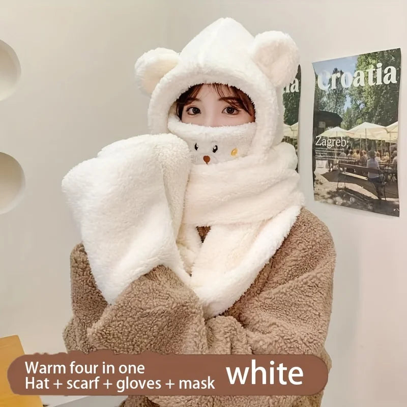 Warm winter women’s hat, scarf, and glove set for cold weather comfort by HSF Marketplace