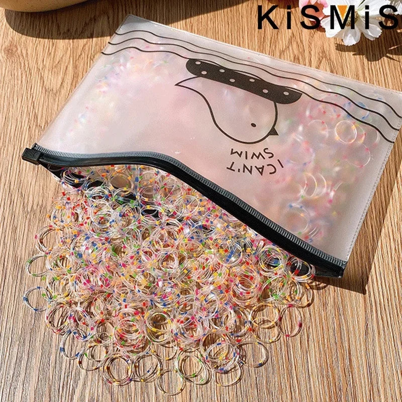 1000Pcs/Pack Disposable Rubber Hair Ties for Girls No Hurt Soft Baby Headband Colorful Elastic Hair Bands for Kids