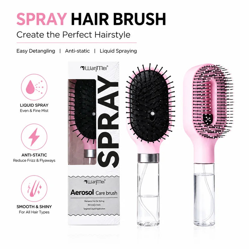 HSF Marketplace detangling spray hair brush with refillable water tank for hair styling