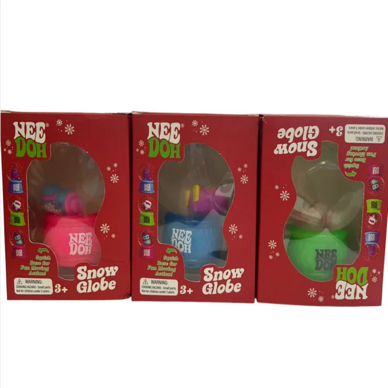 Christmas snow globe squishy sensory toy by HSF Marketplace, soft and squeezable holiday-themed fidget toy with snow globe design.