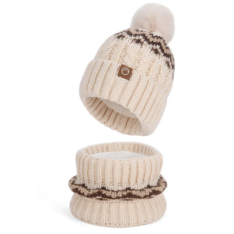 Women's warm knitted beanie cap and scarf set for winter by HSF Marketplace