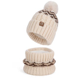 Women's warm knitted beanie cap and scarf set for winter by HSF Marketplace